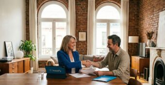 Firma de una hipoteca inteligente con un bróker hipotecario